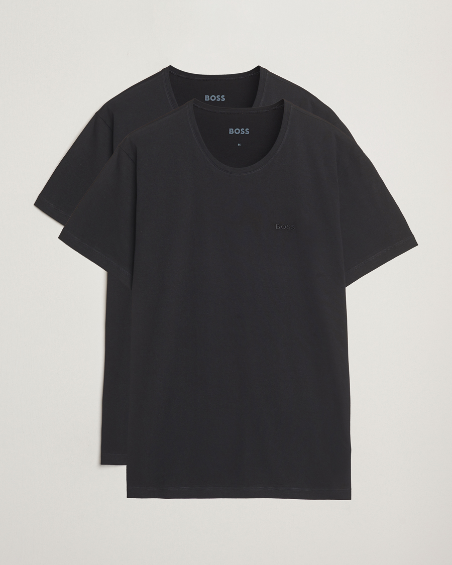 Hombres | Camisetas | BOSS BLACK | 2-Pack Relaxed Fit Crew Neck T-Shirt Black