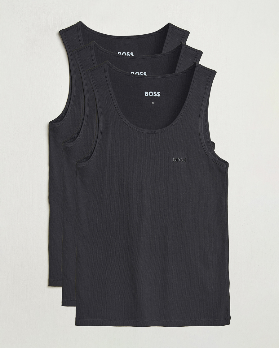 Hombres | Camisetas | BOSS BLACK | 3-Pack Ribbed Tank Top Black