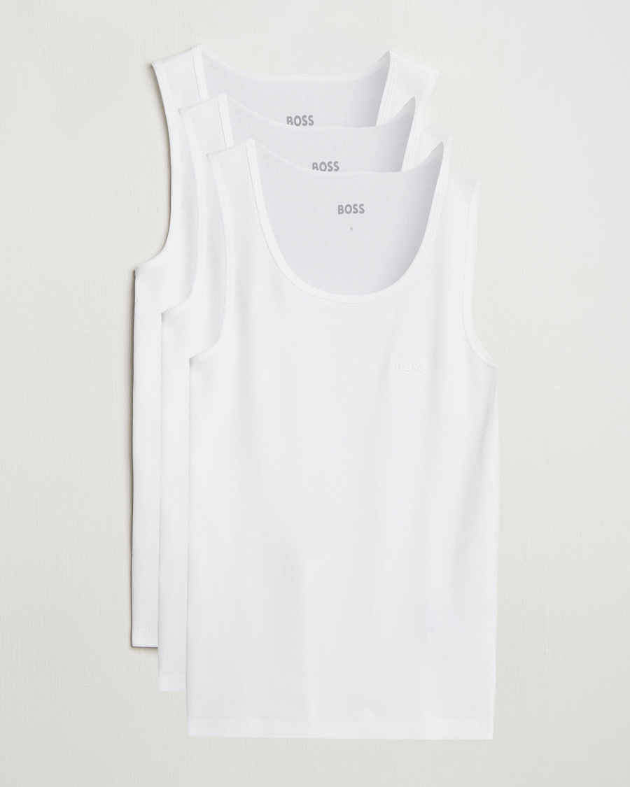 Hombres | Camisetas | BOSS BLACK | 3-Pack Ribbed Tank Top White