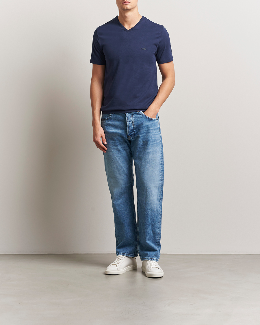 Hombres | Camisetas | BOSS BLACK | 3-Pack V-Neck T-Shirt Black/Blue/Grey