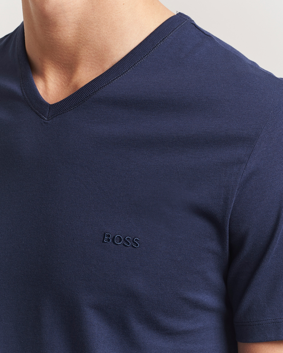 Hombres | Camisetas | BOSS BLACK | 3-Pack V-Neck T-Shirt Black/Blue/Grey