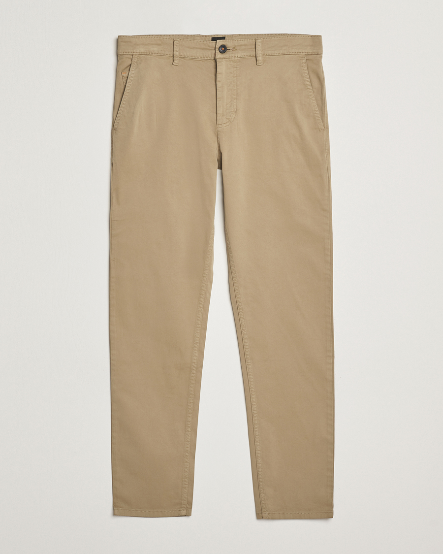 Hombres | Pantalones | BOSS ORANGE | Tapered Fit Cotton Chinos Beige