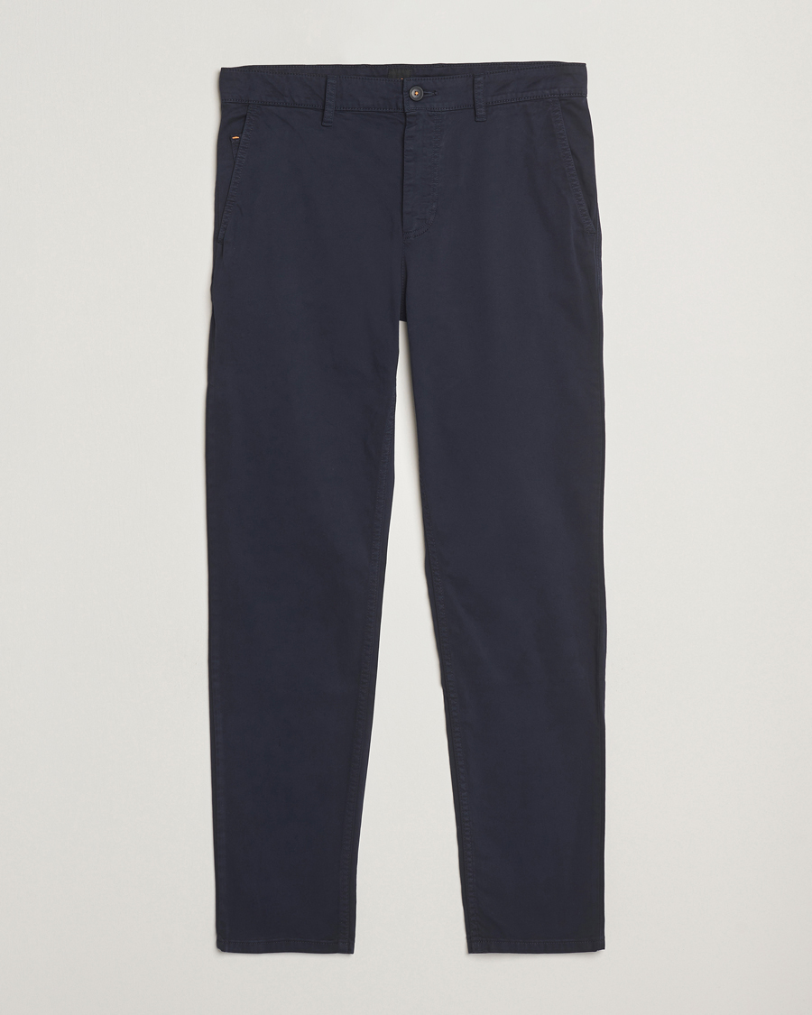 Hombres | Pantalones | BOSS ORANGE | Tapered Fit Cotton Chinos Dark Blue