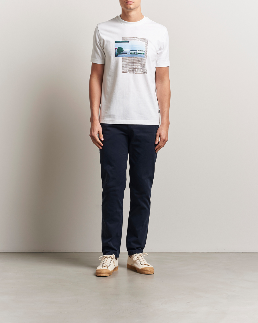 Hombres | Pantalones | BOSS ORANGE | Tapered Fit Cotton Chinos Dark Blue