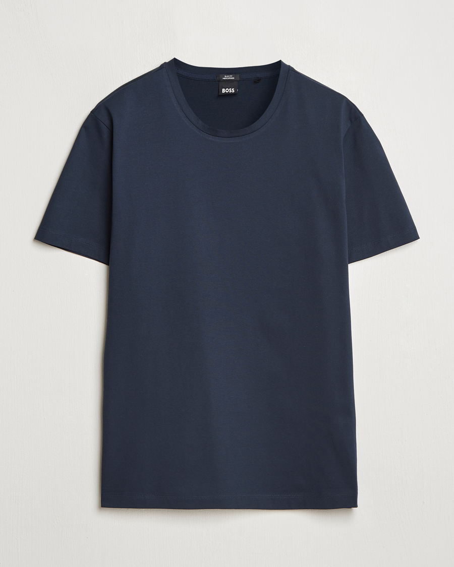 Hombres | Camisetas | BOSS BLACK | Tessler Mercerized Crew Neck T-Shirt Dark Blue