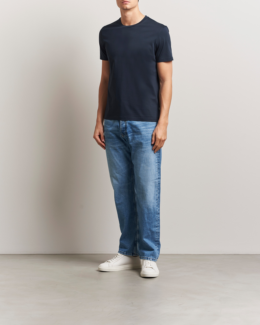 Hombres | Camisetas | BOSS BLACK | Tessler Mercerized Crew Neck T-Shirt Dark Blue