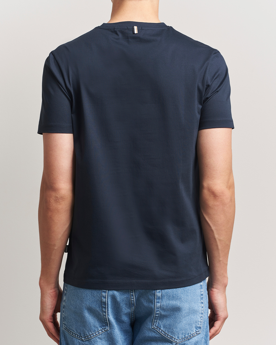 Hombres | Camisetas | BOSS BLACK | Tessler Mercerized Crew Neck T-Shirt Dark Blue