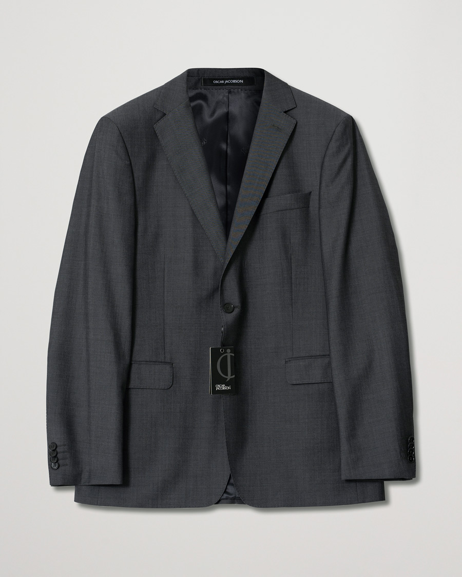 Hombres | Pre-owned Blazers | Pre-owned | Oscar Jacobson Fuego Blazer Wool Dark Grey