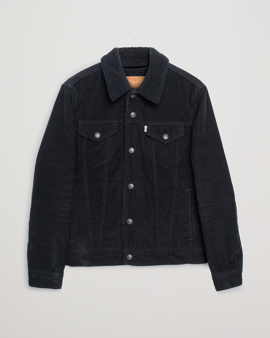 Hombres | Levi's Type III Sherpa Corduroy Trucker Black | Pre-owned | Levi's Type III Sherpa Corduroy Trucker Black