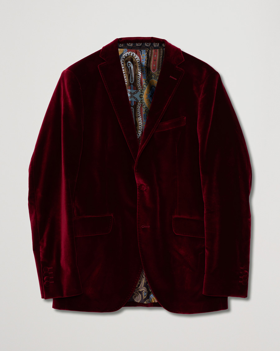 Hombres | Blazers | Pre-owned | Etro Soft Velvet Blazer Burgundy