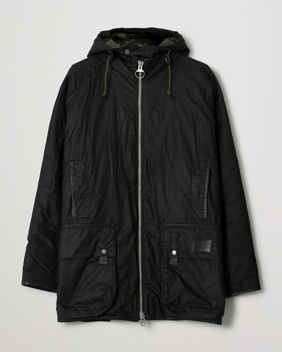 Hombres | Abrigos y chaquetas | Pre-owned | Barbour Gold Standard Scalpay Hunting Hooded Wax Jacket Olive XXL