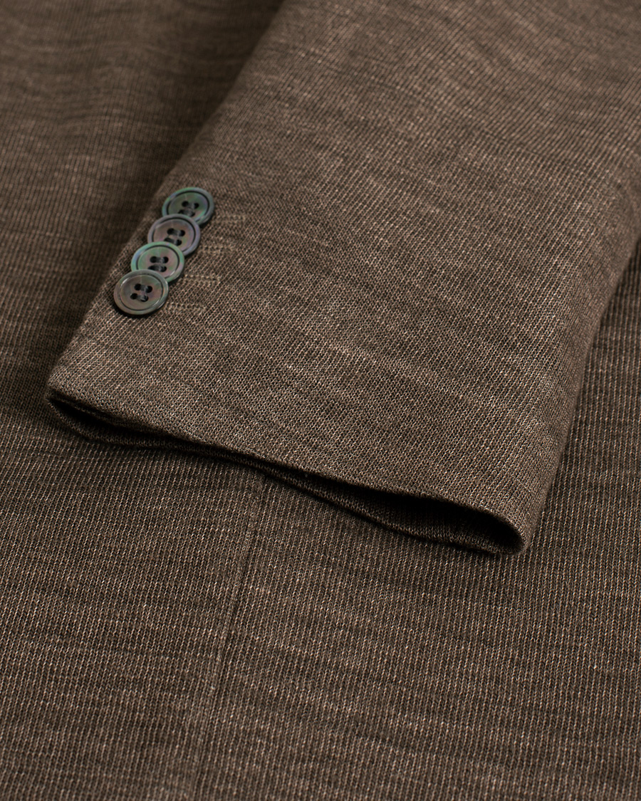 Hombres | Blazers | Pre-owned | Oscar Jacobson Egel Patch Linen Blazer Brown 50