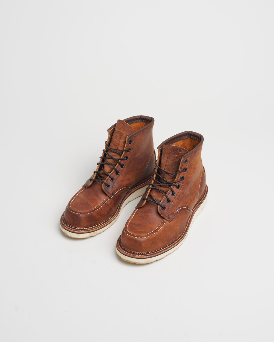 Hombres | Red Wing Shoes Moc Toe Boot Copper Rough/Tough Leather | Pre-owned | Red Wing Shoes Moc Toe Boot Copper Rough/Tough Leather