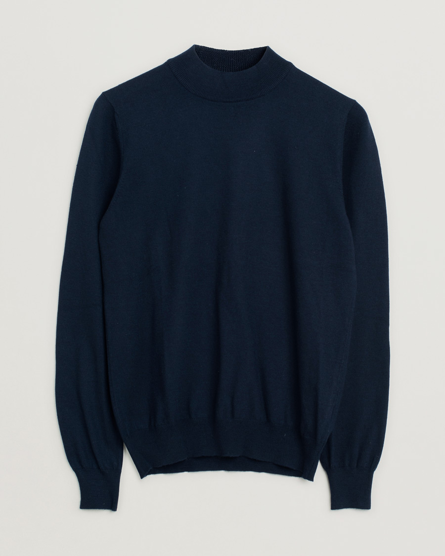Hombres | Jerséis y prendas de punto | Pre-owned | Gran Sasso Mock Neck Navy