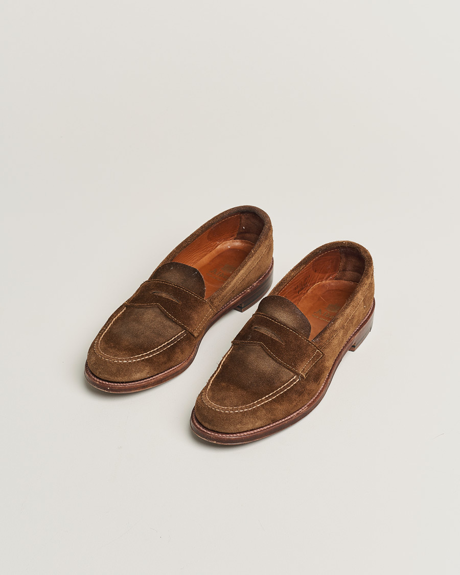 Hombres | Alden 6243F Unlined Leisure Handsewn Penny Loafer Suede US8 - EU41,5 | Pre-owned | Alden 6243F Unlined Leisure Handsewn Penny Loafer Suede US8 - EU41,5