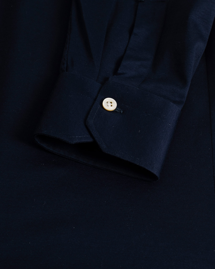 Hombres | Camisas | Pre-owned | Kiton Cotton Jersey Shirt Navy