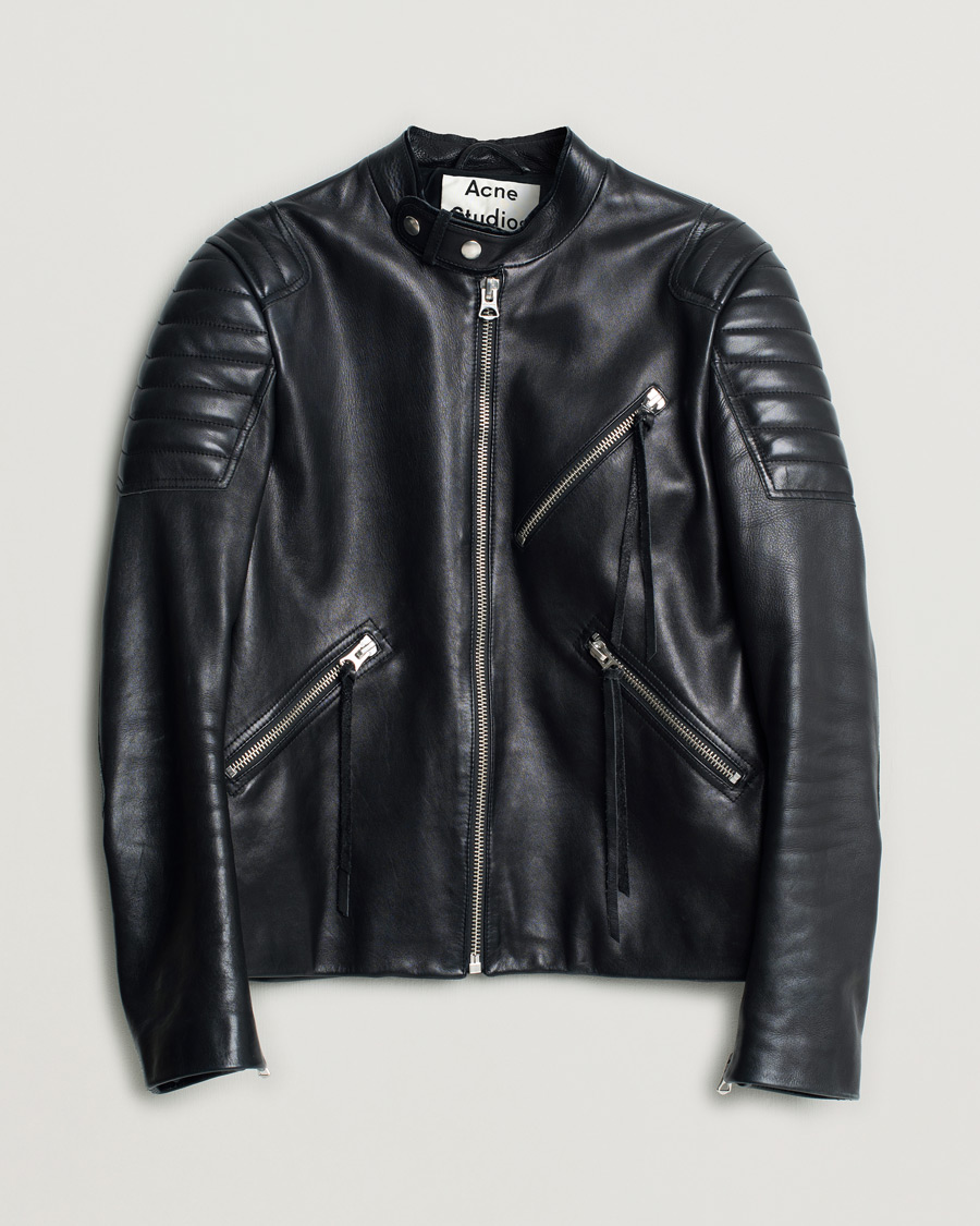 Hombres | Abrigos y chaquetas | Pre-owned | Acne Studios Biker Leather Jacket Black 46