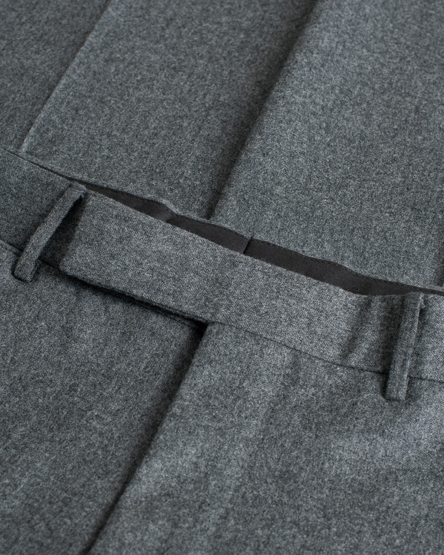 Hombres | Pantalones | Pre-owned | Zegna Carded Flannel Trousers Grey Melange