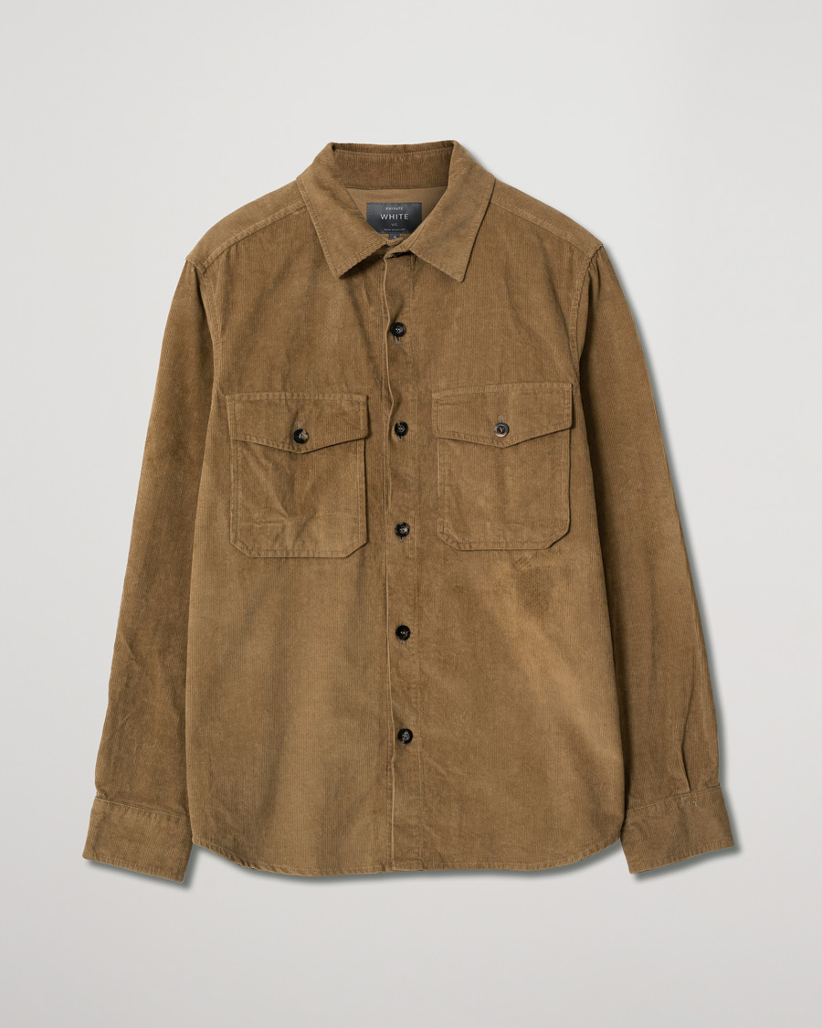 Hombres | Private White V.C. Manchester Overshirt Beige | Pre-owned | Private White V.C. Manchester Overshirt Beige